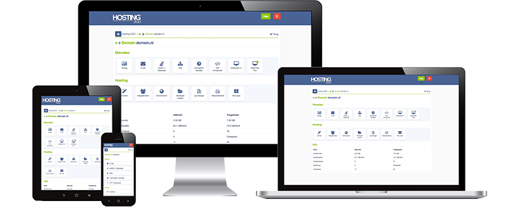 Met het Control Panel beheer jij de door jou gekozen webhosting op ieder apparaat.