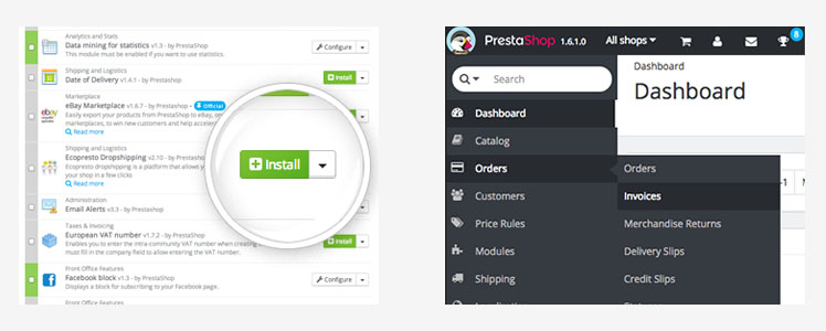 De software van Prestashop heeft een eenvoudig dagelijks beheer met een gecentraliseerde backoffice.