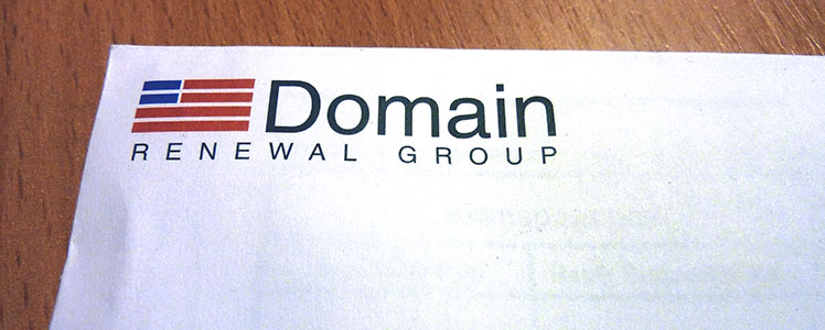 Brief met domeinnaamfraude van Domain Renewal Group