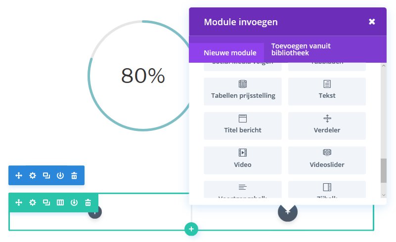 In Divi is het toevoegen van elementen wat omslachtiger
