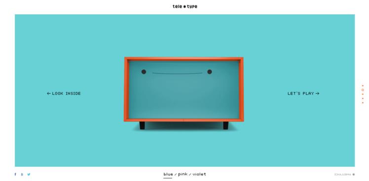 Felle kleuren; één van de webdesign trends voor 2017 in het design van Teletype.com