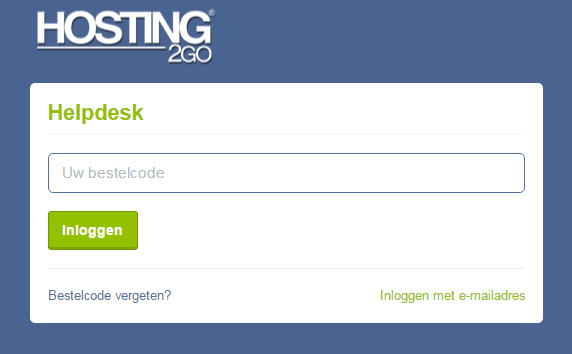 Inloggen in de Hosting2GO Helpdesk