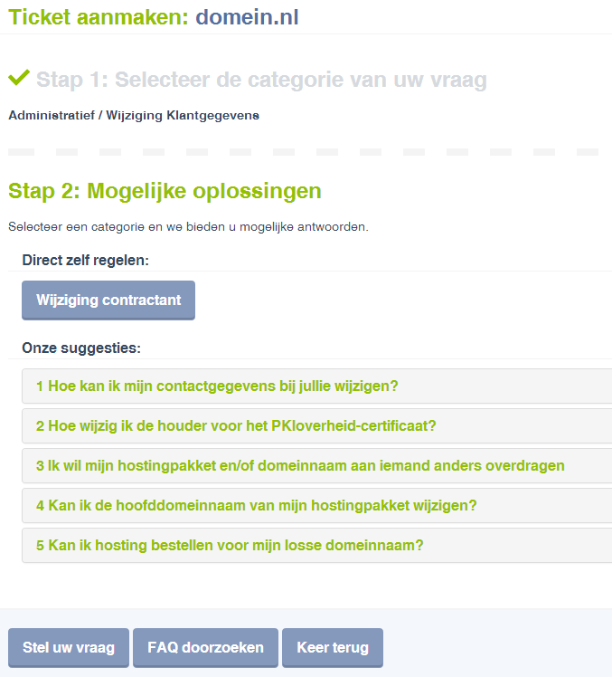 Vraag stellen - stap 2