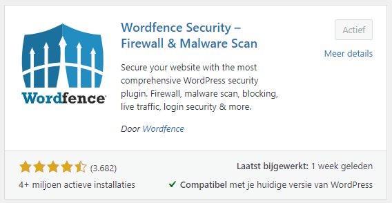 Wordfence in de WordPress repository.