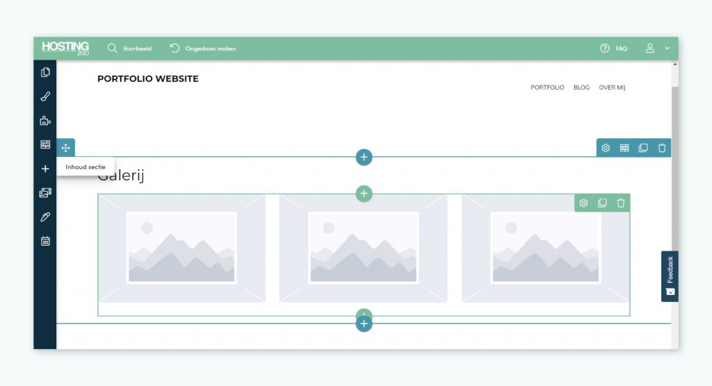 Een afbeeldingen galerij maken in Sitebuilder.